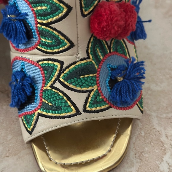Tory Burch Multicolor Embroidered Mules - Picture 4 of 9